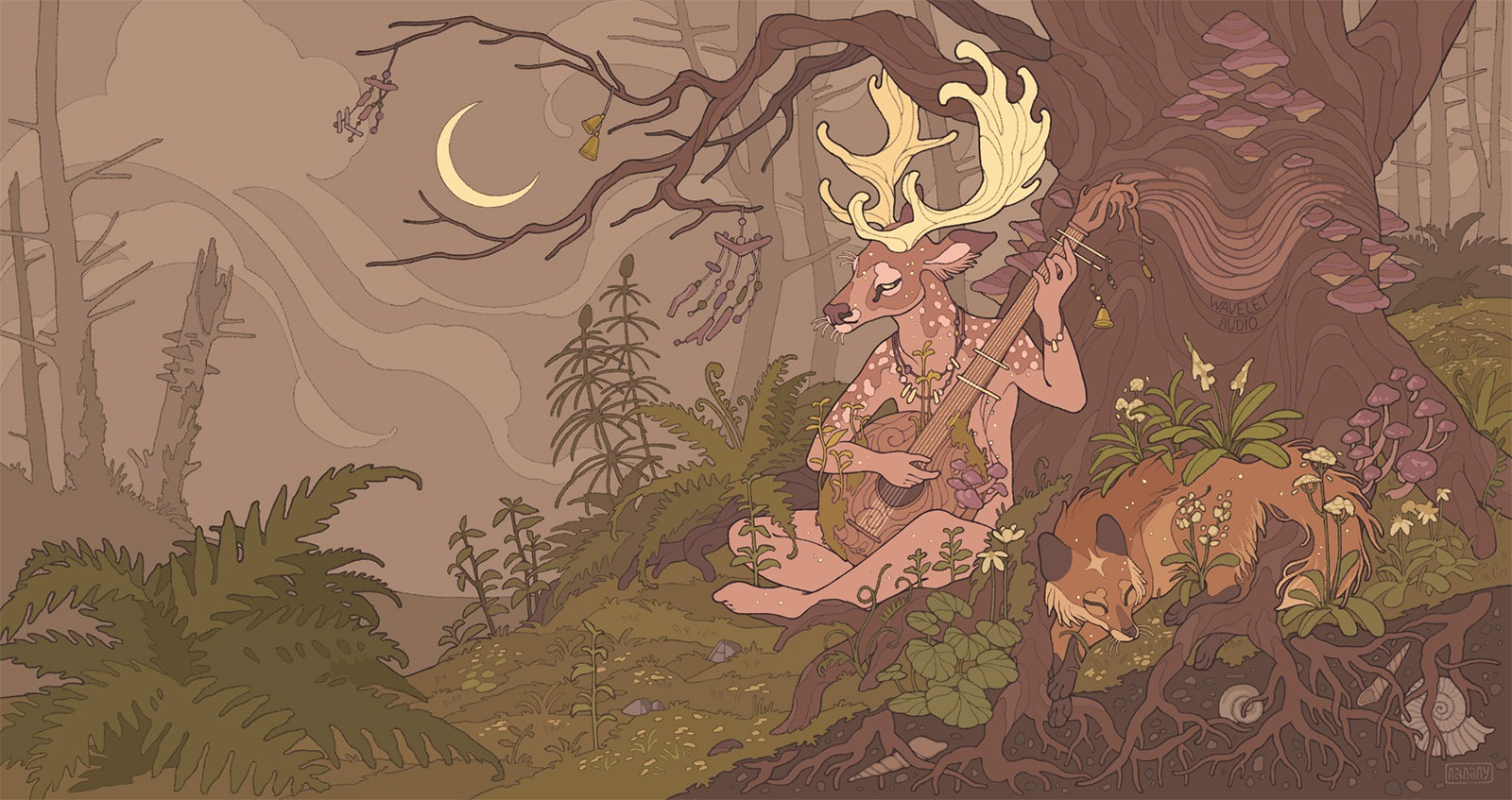 Deer Guitar Art 01
